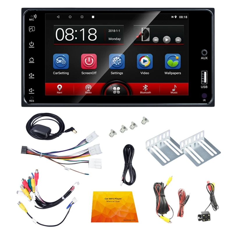 Автомагнитола 2 Din на Android 8 1 с Gps-навигацией 7-дюймовым экраном Mp5 мультимедийным