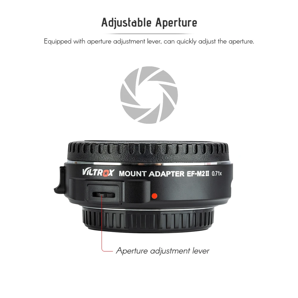 Viltrox EF-M2II кольцо-адаптер для крепления объектива с автофокусом 0.71X для Canon EOS EF объектив для Micro Four Thirds(MTF, M4/3) Объективы для фотоаппаратов