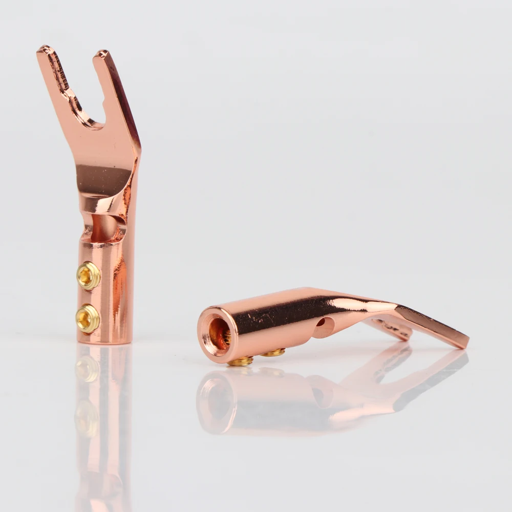 SY1525 Pure Copper Speaker Cable Wire spade Plug AMP Terminal Y fork for speaker cable