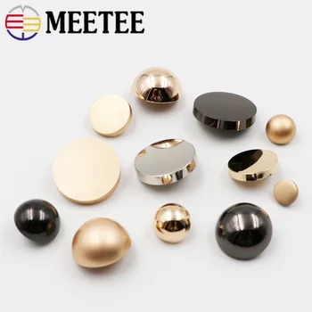 

Meetee 10pcs 12-28mm Metal Flat Mushroom Buttons Coat Decor Buckle DIY Suit Shirt Clothing Craft Sewing Accessories E2-1/E3-1