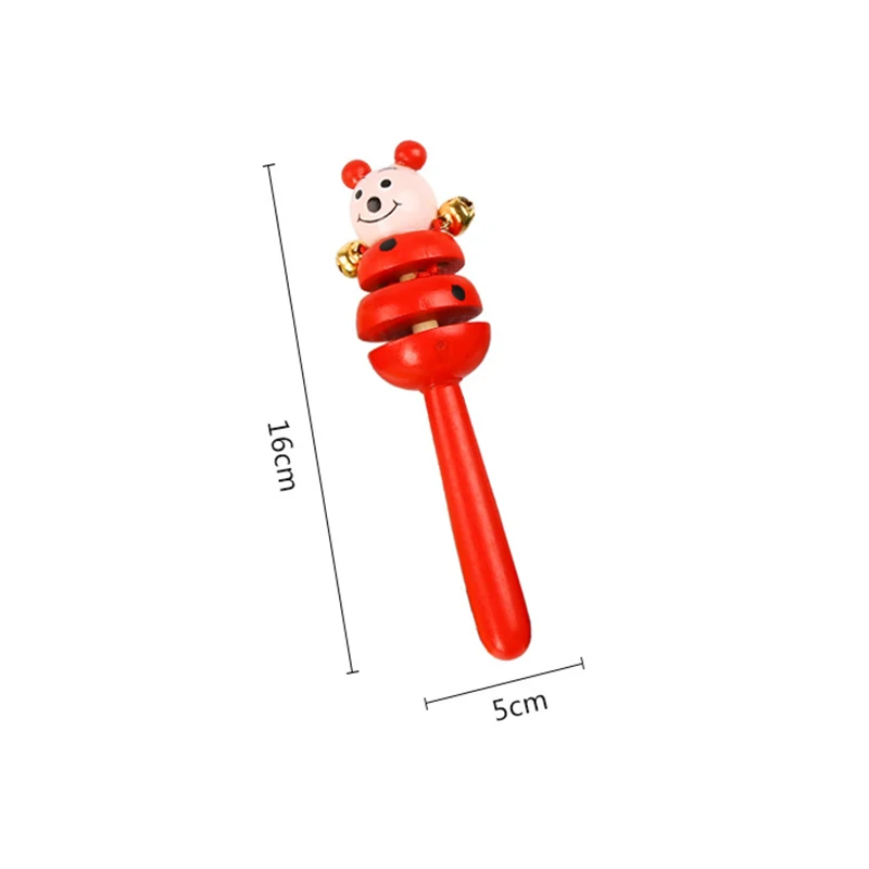 Детские игрушки 0-12 месяцев, погремушка, колокольчик, креативная детская деревянная погремушка, Мультяшные животные, погремушка, раннее образование, Развивающие детские игрушки