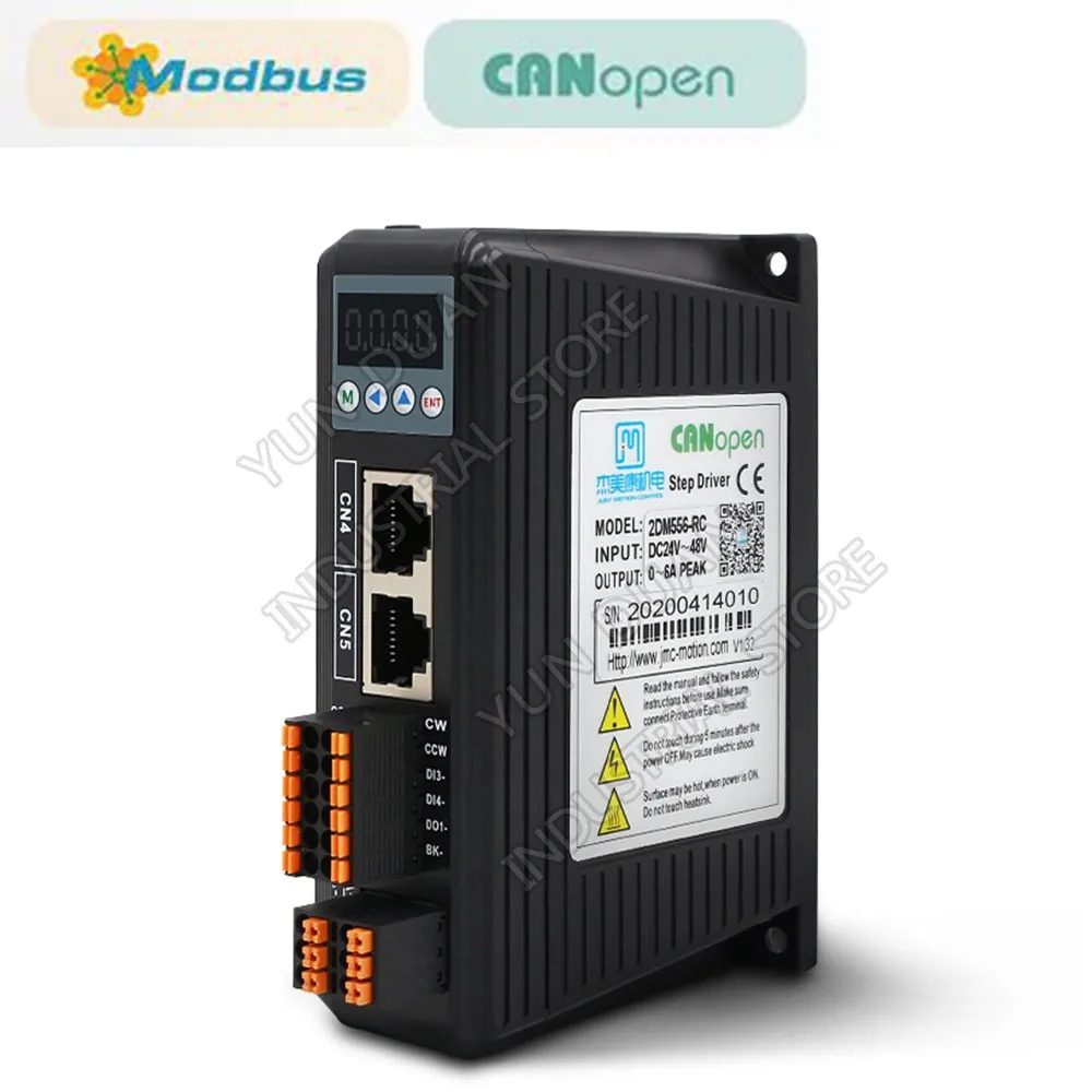 Гибридный шаговый драйвер цифровой дисплей CANopen Modbus RTU RS485 RJ45 DC для 57 двухфазного