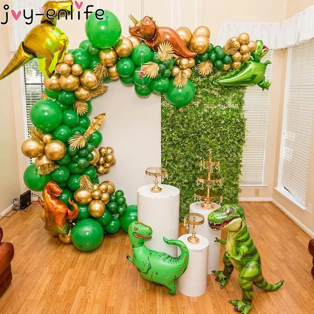 Kit de guirnalda de globos de papel de dinosaurio, Rex 5 globos de papel de  aluminio, cortina de flecos para niño, 5 años - AliExpress