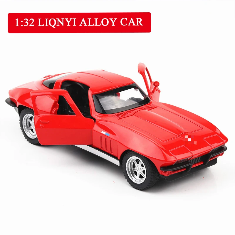 

1:32 Simulation Mini Sports Car C2 Die-cast Alloy Car Acoustooptic Model Metal Vehicle Pull Back Car Children Toys Free Shipping