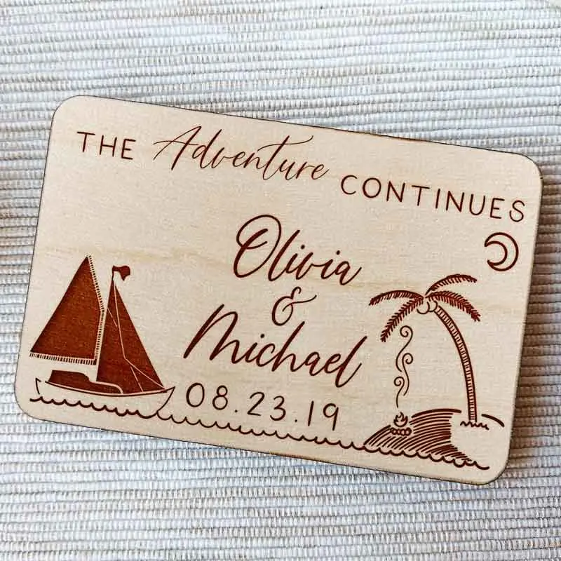  Wooden save the date invite magnets rustic wedding Beach Wedding Wood Save The Date magnets wooden  - 4000124715136