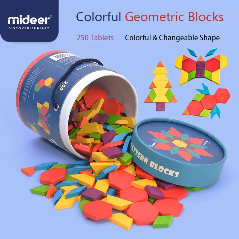 MiDeer Color Building Blocks Geometric Shape Color Cognition Building Wooden Blocks Children Building Blocks Toy Christmas Gift