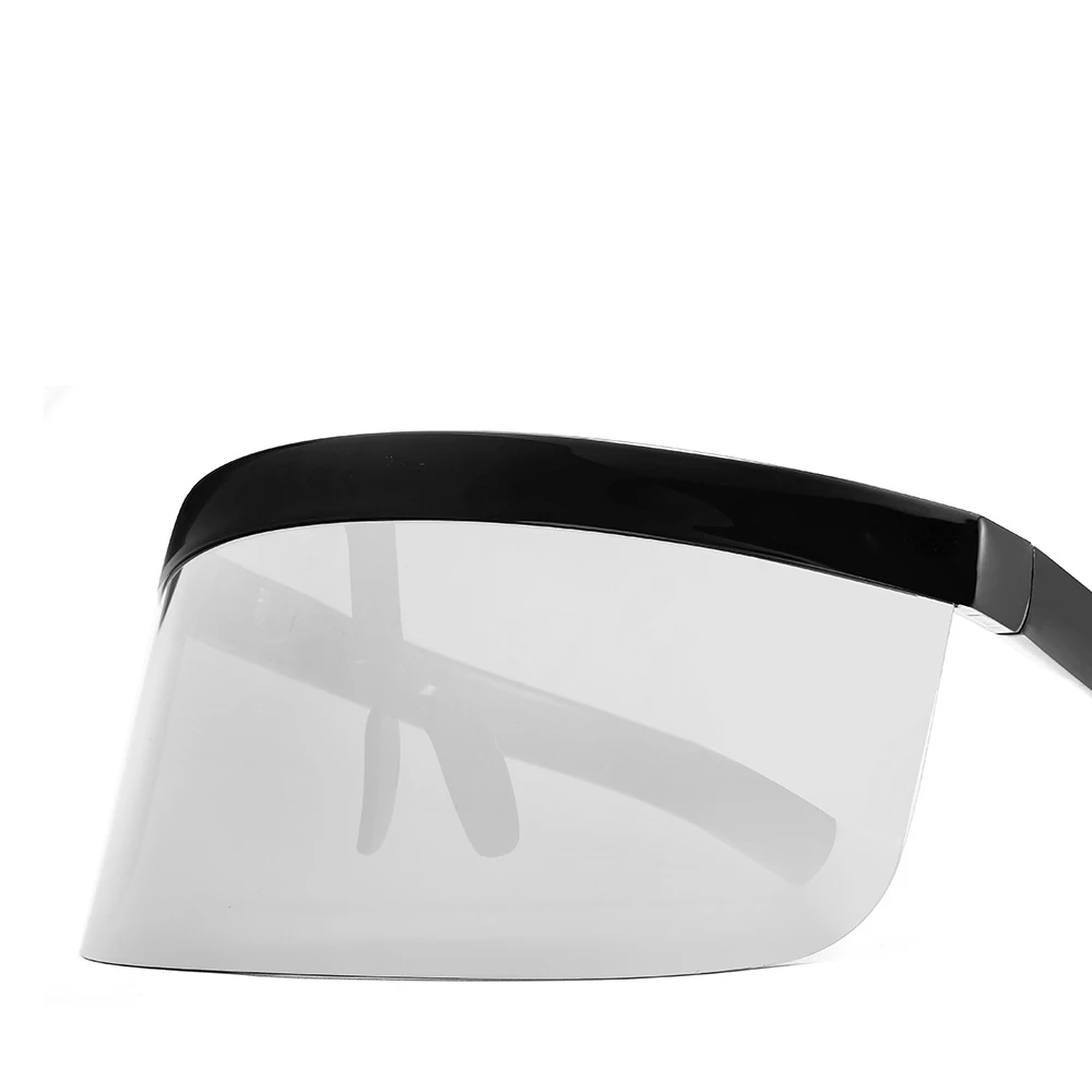 Негабаритные цельные солнцезащитные очки-маска для мужчин и женщин, модные солнцезащитные очки, Брендовое винтажное зеркало, солнцезащитные очки, UV400 в шляпе и очках - Цвет линз: 5