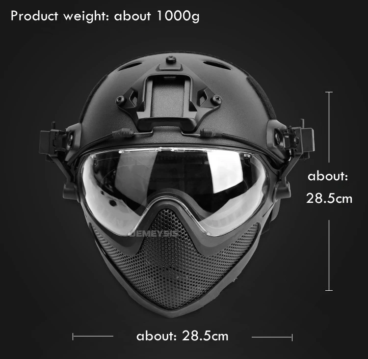 Airsoft Tactical Helmet + Mask + Goggle Sets