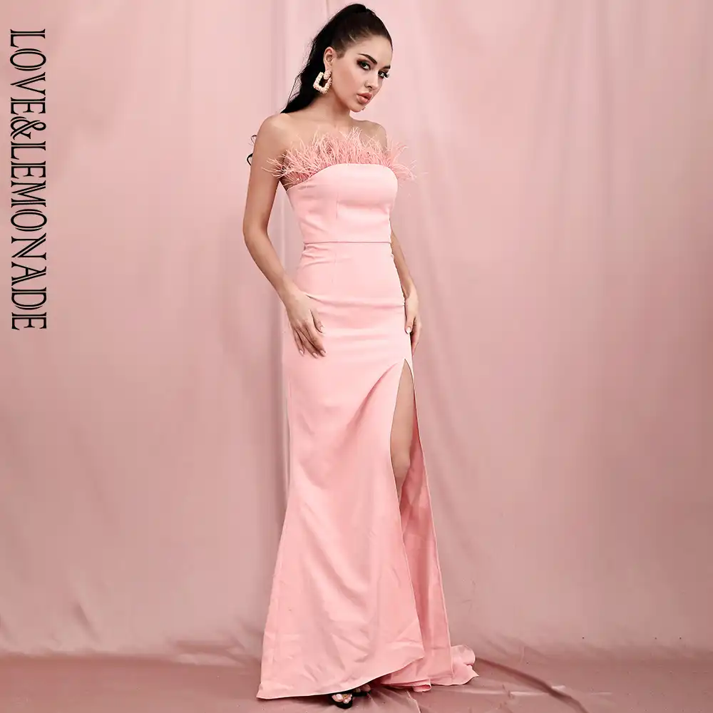 pink tube top dress