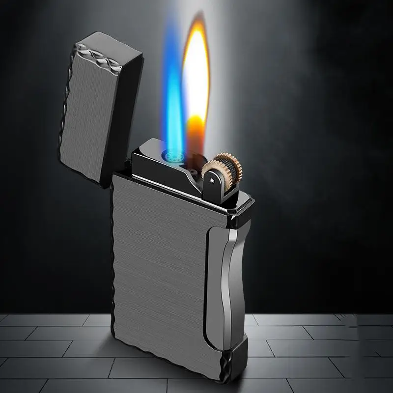 

New Free Fire Torch Turbo Lighter Metal Flint Straight Jet Windproof Gas Lighter Double Flame Butane Cigar Cigarette Lighters