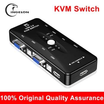 

KVM Switch Keyboard Mouse Support 2Ports/4Ports Out 4K 1080P VGA Splitter 4 Ports Dvi Manual Sharing Switch 2 Monitors To 1 USB2