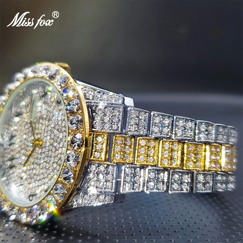 MISSFOX-Relógio Casal Casual Luxo com Calendário Automático,