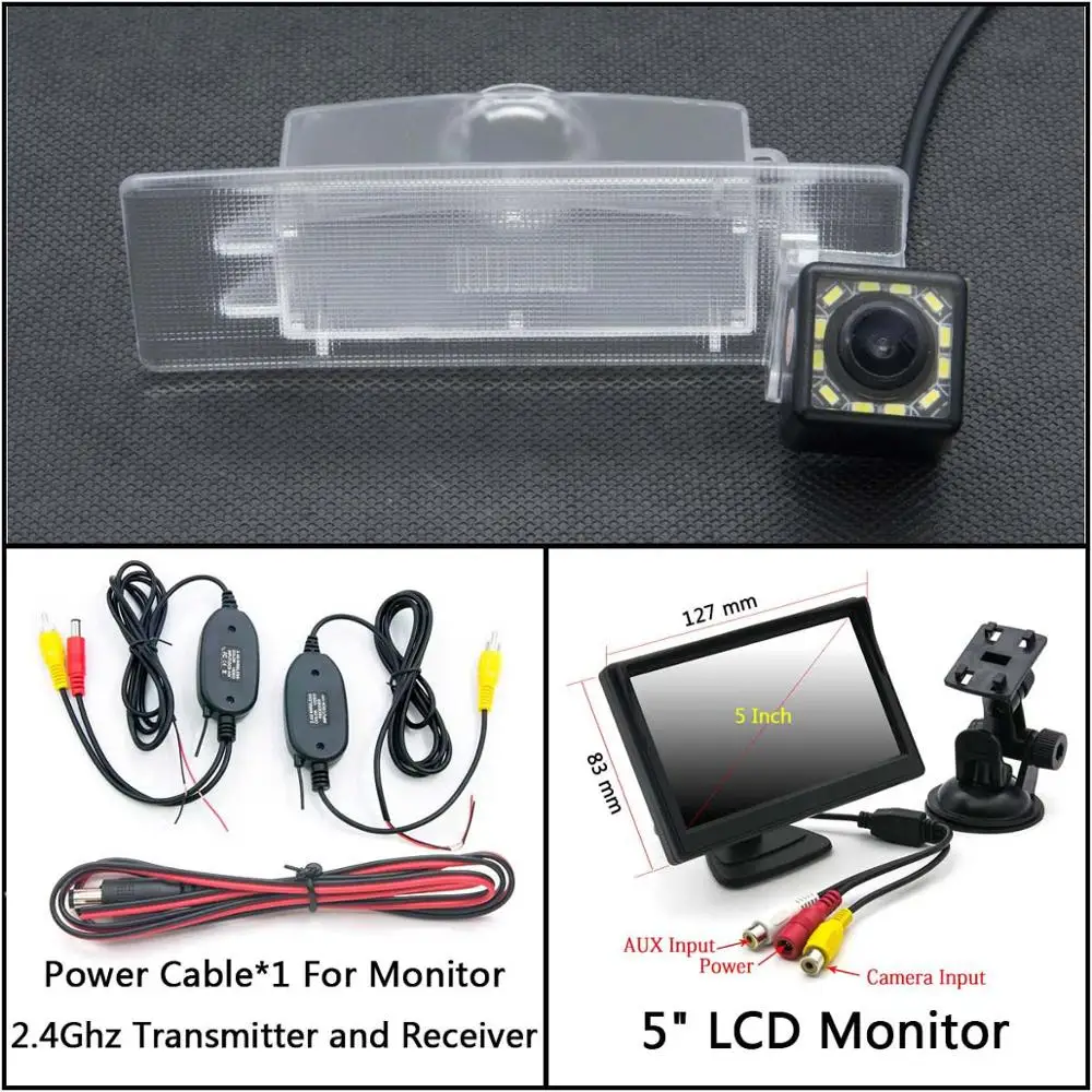 C Wireless 5inch LCD 12 Светодиодный фонарь Автомобильная резервная камера заднего вида для KIA kx5 Sportage 4 QL автомобильный монитор парковки ночного видения - Название цвета: C Wireless 5inch LCD