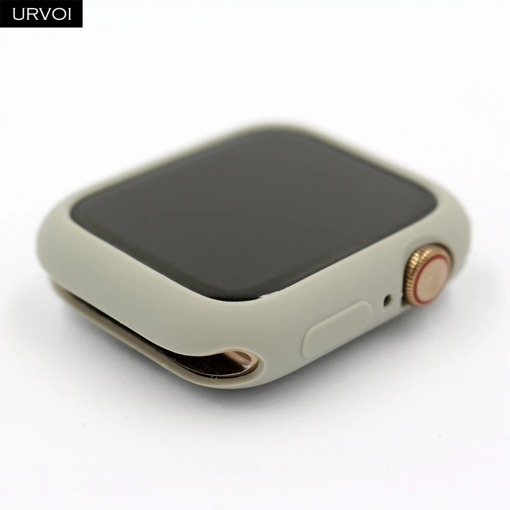 URVOI бампер для apple watch series 5 4 3 2 чехол iwatch ТПУ карамельного цвета тонкий защитный