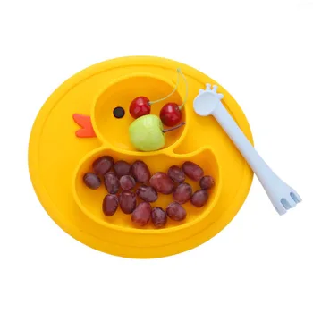 

Baby Duck Dishes Silicone Plate Suction Tray Antislip Mini Mat Toddler Placemat Children Kids Baby Babies Food Feeding Bowl