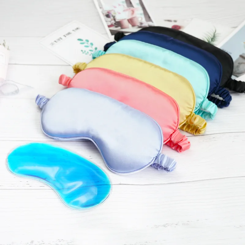 

Amazon Imitated Silk Fabric Embroidered Ice Pack Ice Compress Gel Hot Compress Travel Customizable Sleep Goggles