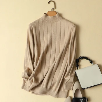 

Turtleneck Women Sweater And Pullovers Solid Slim Knitted Lady Elegant Pulls Fashion Outwear Coat Tops