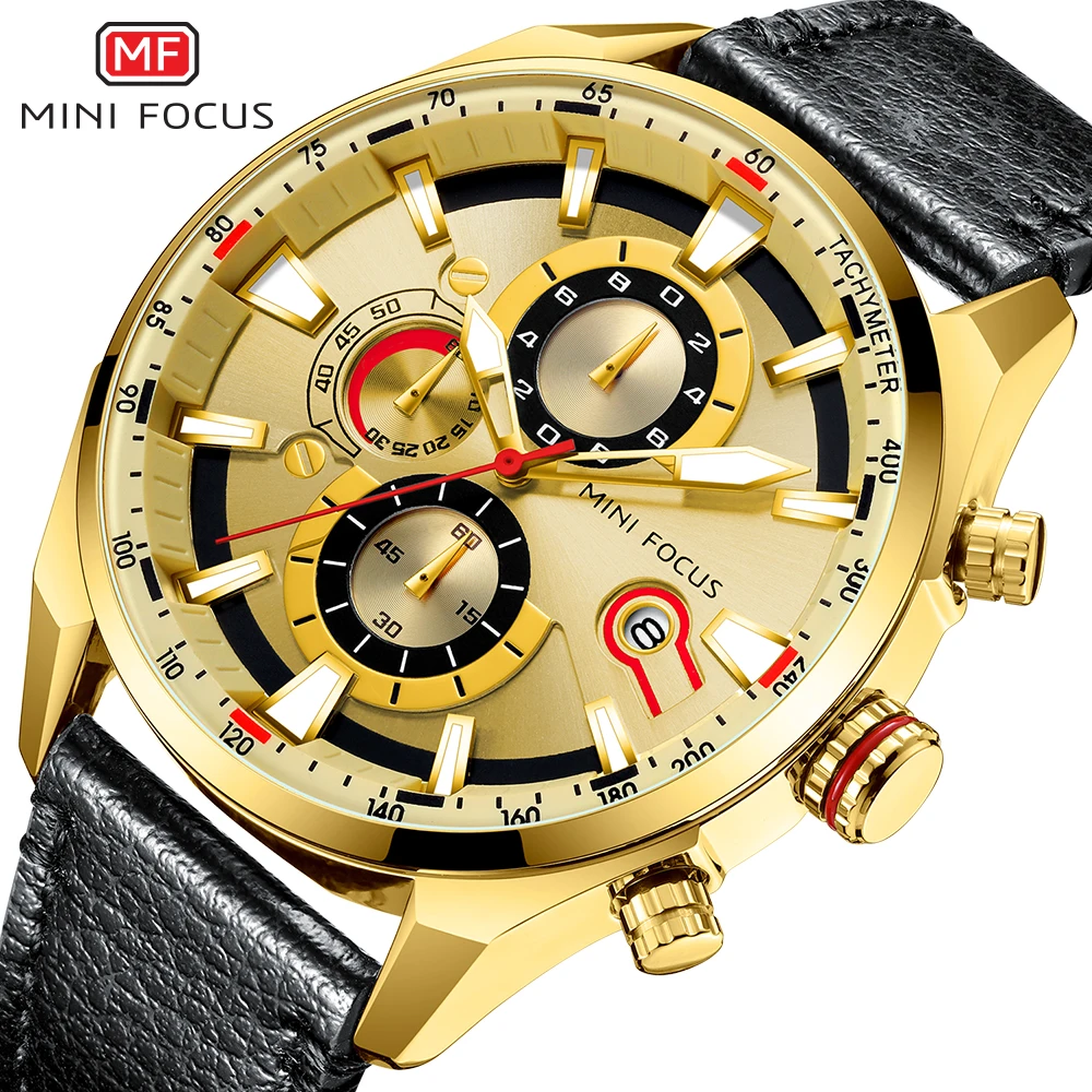 MINIFOCUS часы Лидирующий бренд Мужские Аналоговые кварцевые часы с хронографом спортивные водонепроницаемые часы мужские наручные часы Военные мужские часы