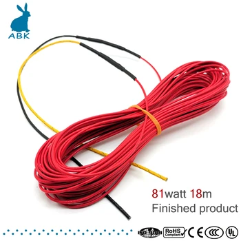 

F12K 18meter 81w carbon fiber heating cable PTFE Flame retardant non-toxic radiation-free heating wire warm Heat cable