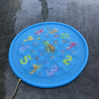 

160/170cm Round Kid Inflatable Splash Play Pool Fun Water Playing Sprinkler Mat Yard Outdoor Summer PVC Mini Spray Swimming Pool