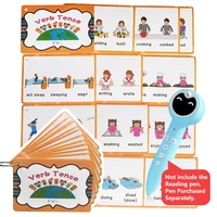 24 Groups/set English Verb Tense Flashcards Leaning Word Picture Pocket Cards Educational Toys for Child Kids Games Montessori 1