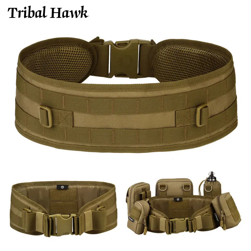 Military Tactical Belt Army Airsoft Molle Soft Padded Men Hunting Multi-Use Wide Girdle Accessories Equipment | Спорт и развлечения