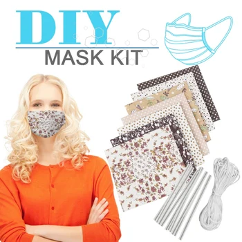 

3 Layers Of Fabric DIY self-made Mask Dust-proof Electrostatic Meltblown Fabric 6m Elastic Rope Ear Straps And 10 × Mask