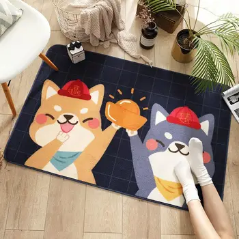 

Bathroom Mat Dog Pattern Nylon Bedroom Kitchen Floor Dining Room Mat Floor Mat Sofa Decoration Home Repeatable Skid Resistant