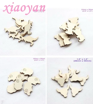 

(20pcs/lot) 30mm Natural Blank Wooden Unicorn Horse Pineapple Hedgehog Party Oraments Rustic Wood Crafts 1.2"-ZH18