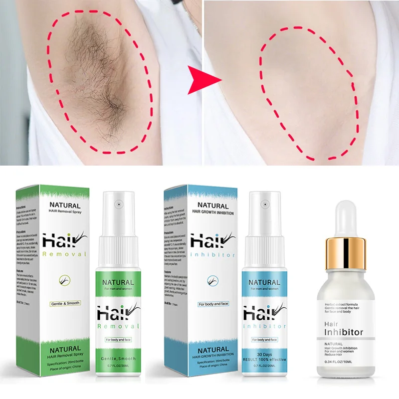 

Permanent Hair Loss Products for Men Women Hair Inhibitor Spray for Face Hair Removal Tools Set Kit not Cream Wax Soap Oil