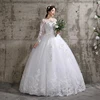 Wedding Dress 2022 New Mrs Win Birde Long Sleeve Ball Gown Luxury Lace Wedding Dresses Vestido De Noiva Robe De Mariee Plus Size ► Photo 3/6