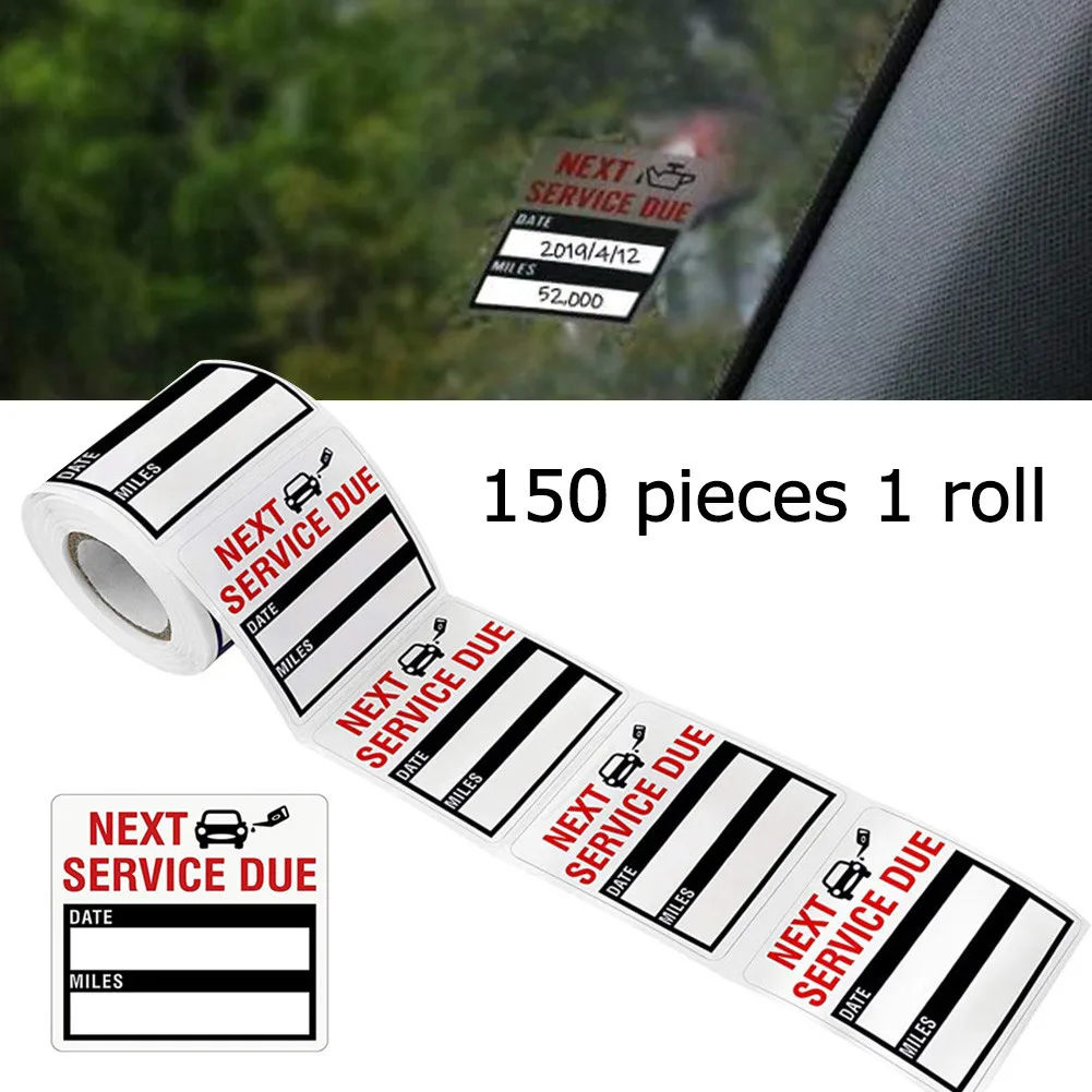 

150PCS Oil Change Service Reminder Stickers Clear Windo Lite Sticker Pack Stickers