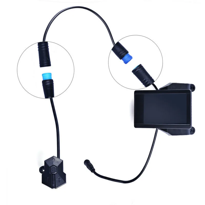 

LCD Display Extension Cable Panel Black Electric Bike Spare Parts 70cm