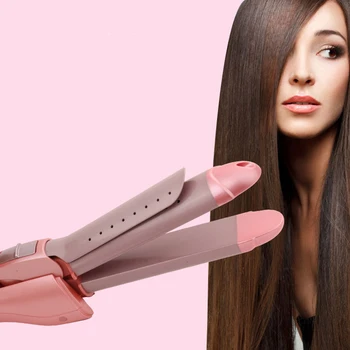 激安 2で1プロミニストレートヘアアイロン高速加熱カーリング鉄トウモロコシパーマプレート高速加熱段ボール髪ストレート