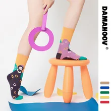 Оригинальные оригинальные хлопковые носки для девочек на весну, осень и зиму, милые носки с героями мультфильмов, женские носки