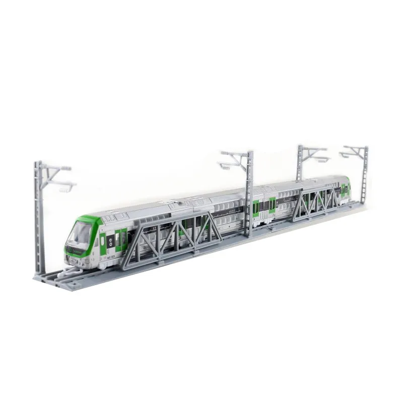 Литая под давлением металлическая игрушка/оттягивающийся развивающий автомобиль/городской транспорт поезд метро набор/Коллекция/подарок для детей - Цвет: Зеленый