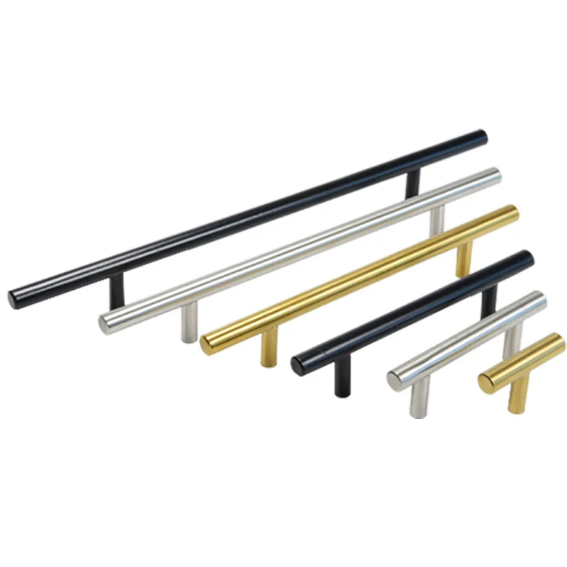 Modern Gold Brushed Straight Cupboard Handles Knobs Stainless Steel Black Kitchen Door Cabinet Pull | Обустройство дома