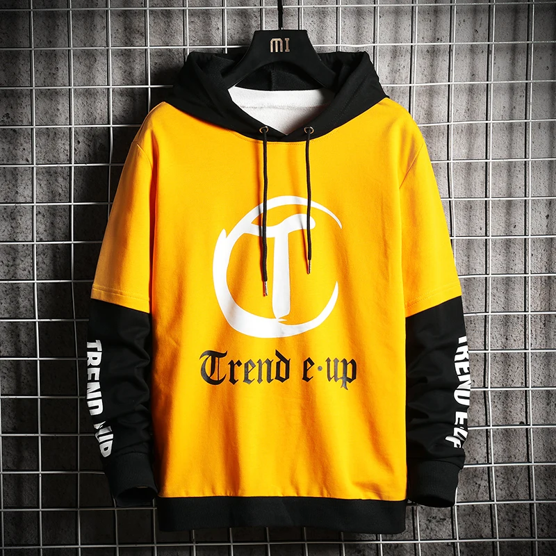 

2020 spring printed fashion hooded men's sweater long sleeve outerwear 454