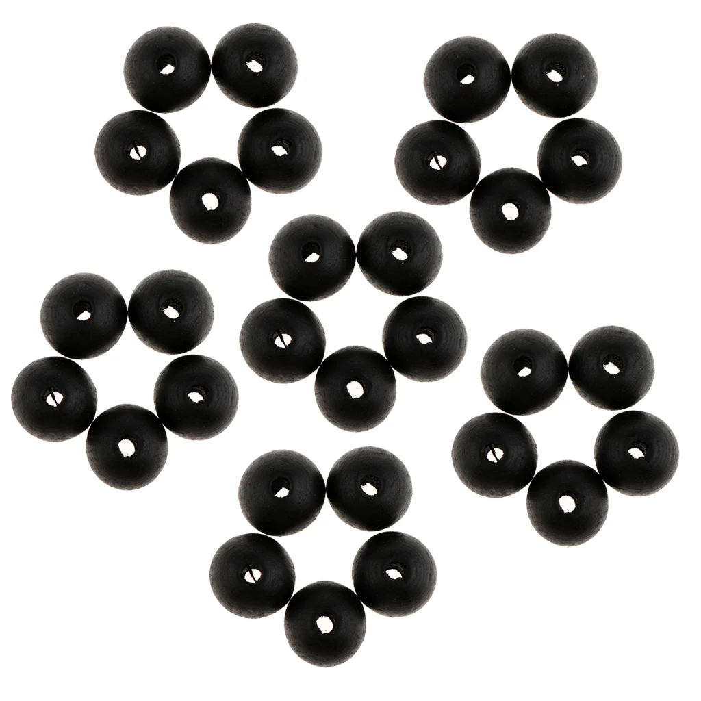 30 Pieces Round Ball Wood Spacer Beads DIY Necklaces Bracelets Jewelry Findings Charms 18mm Sewing Craft 