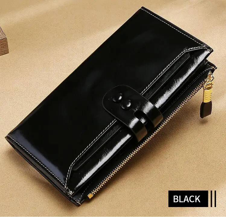 New Women Wallets Genuine Leather High Quality Long Design Clutch Cowhide Wallet High Quality Fashion Female Purse