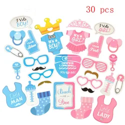 Accessoires Photo pour garçon ou fille, 30 pièces, pour révéler le sexe, pour fête d'anniversaire de nouveau né, pour bébé 