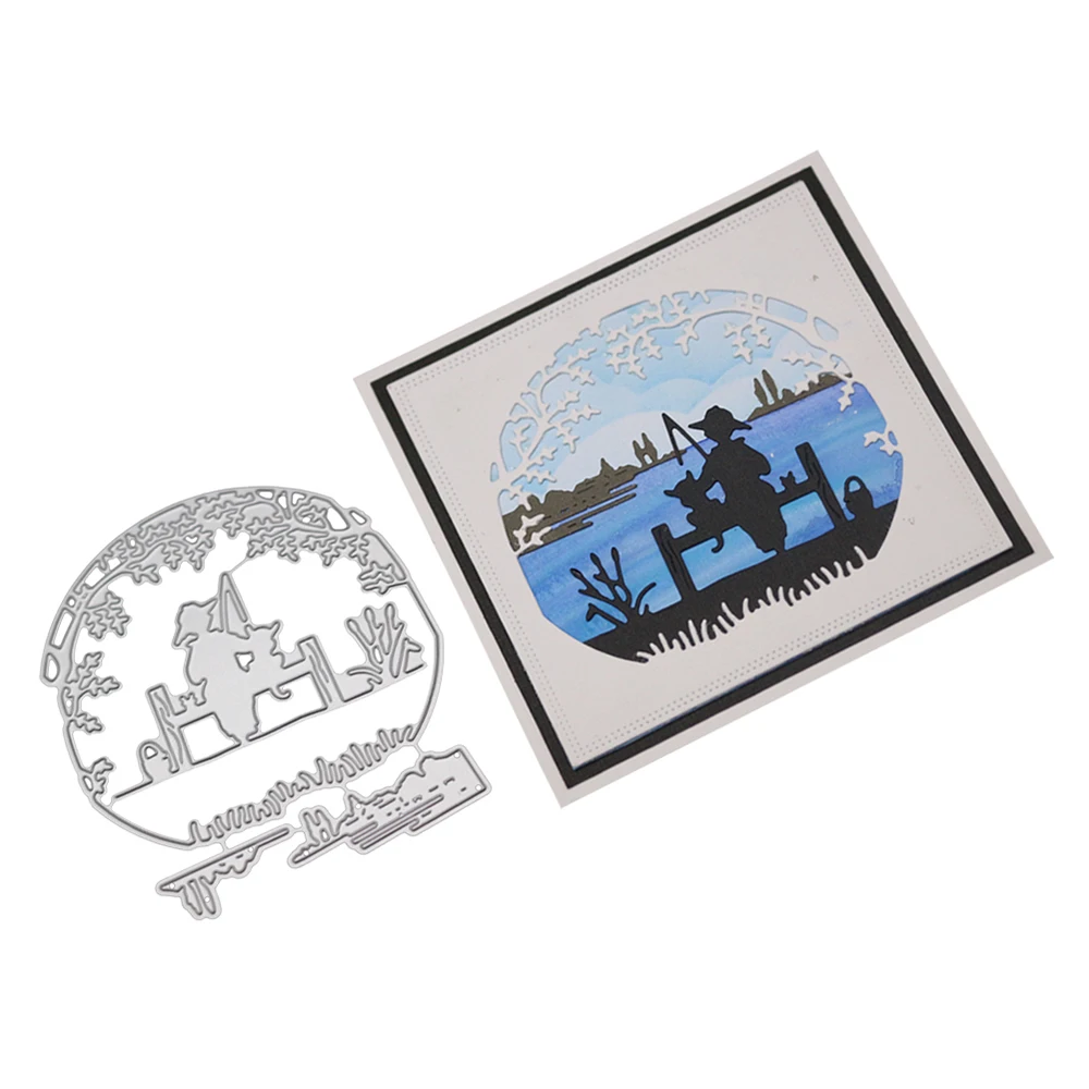 

New Riverside Fishing Embossing Cutting Mold Tool Template Mold Card Making Scrapbook Album Paper Card Craft DIY Art Craft