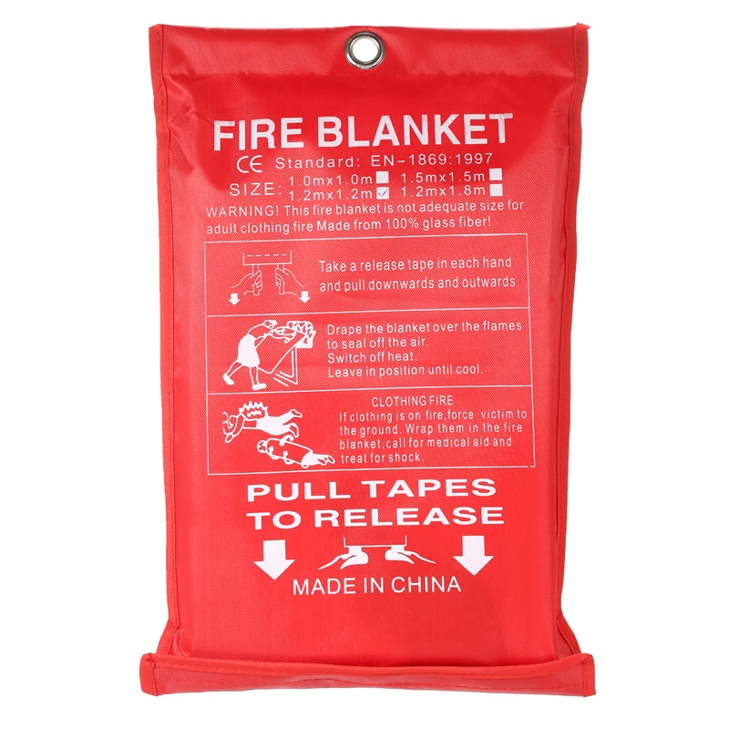 1.5*1.5m Large Fire Blanket Blanket Emergency for Kitchen Safety Suppression Flame Retardent for Home,School,Office