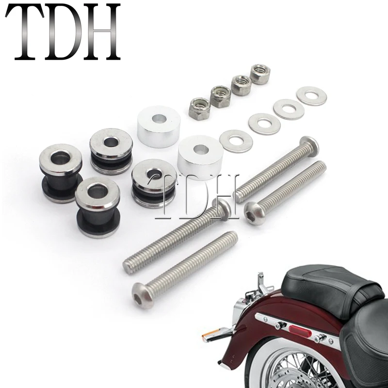 

4-Point Sissy Bar Backrest Docking Hardware Kit Luggage Rack Mounting Bolt Install Screw Nut For Harley Softail FLST FXST 84-99