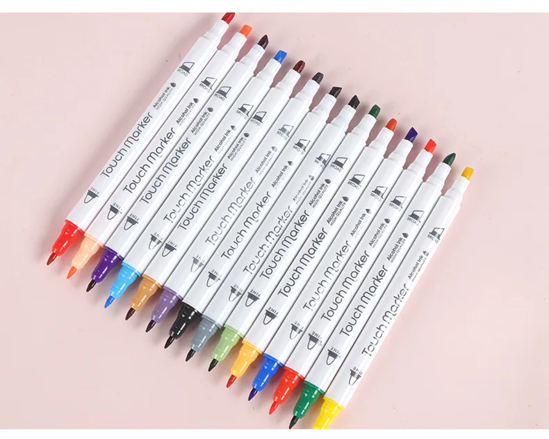 12 18 24 36 цветные маркеры манга маркеры для рисования ручка на спиртовой основе эскиз маслянистая двойная Кисть ручка для детей