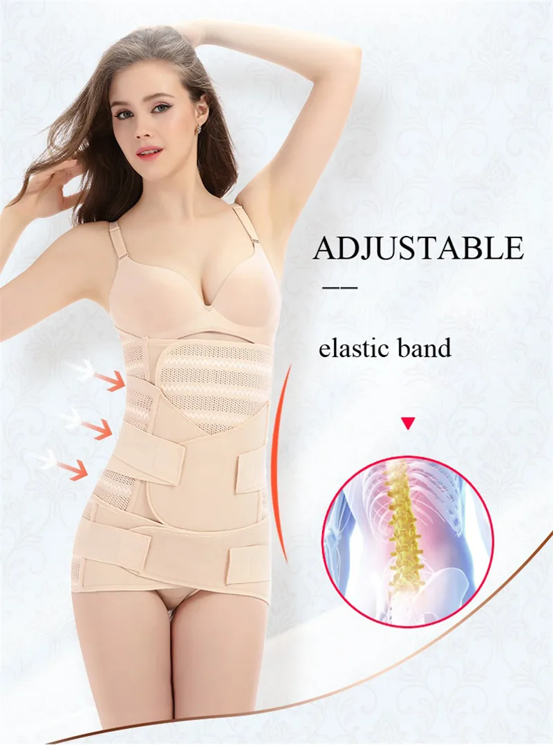 best tummy control shapewear 3 in 1 Postpartum Belly Belt Tummy Band Girdles Corset Body Shaper Strap Postnatal C-Section Waist Trainer Pelvis Wrap Shapewear tummy tucker for women