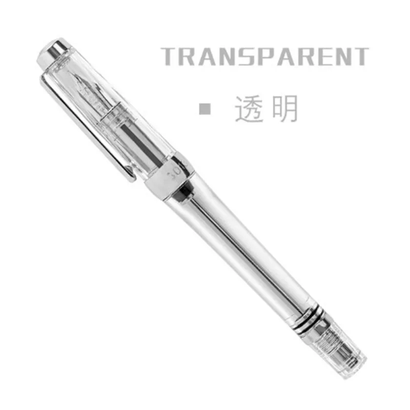 classic 013 Vacuum Fountain Pen Resin Transparent Quality EF/F Nib 