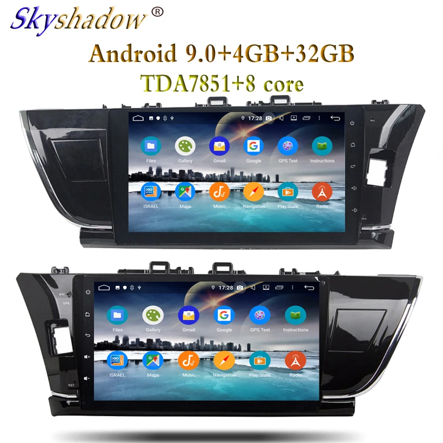 TDA7851 Android 9,0 для Toyota COROLLA левый правый 4 Гб+ 32 ГБ Автомобильный dvd-плеер Wifi 4G Bluetooth RDS радио gps ГЛОНАСС карта