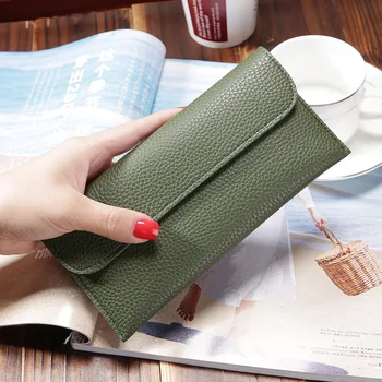 

Multi-function wallet ladies long 2020 wallet simple fashion wallet ladies leather wallet thin multi-function card