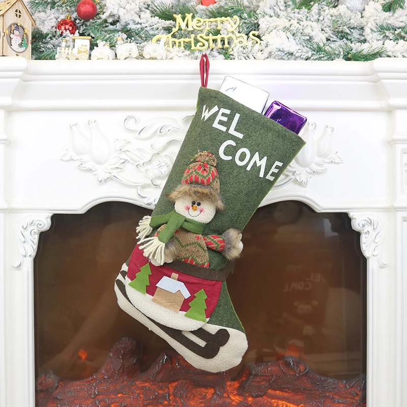 

Christmas Socks Tree Decorative Hanging Stocking Candy Gift Bag Festival NEW